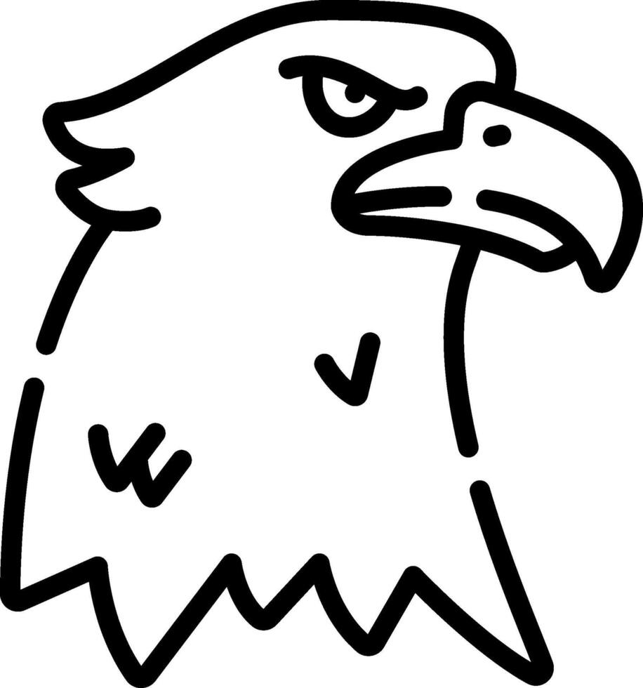 Eagle head outline coloring page vector
