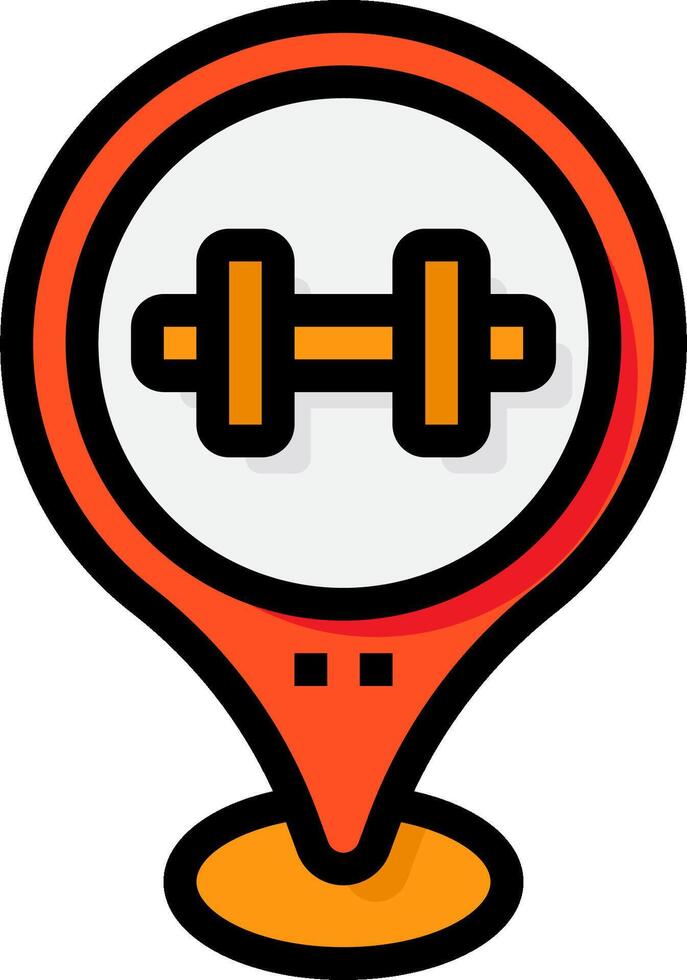 A map with a barbell icon vector
