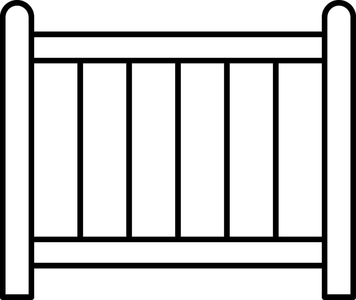 A black and white drawing of a fence vector