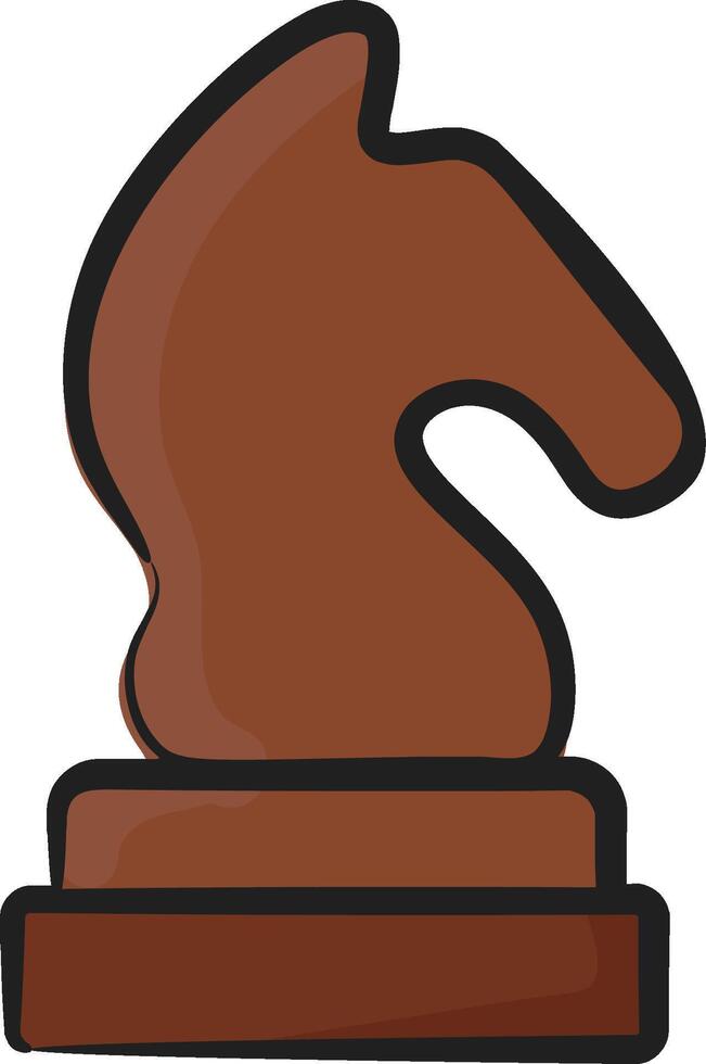 A brown horse head on a chess piece vector