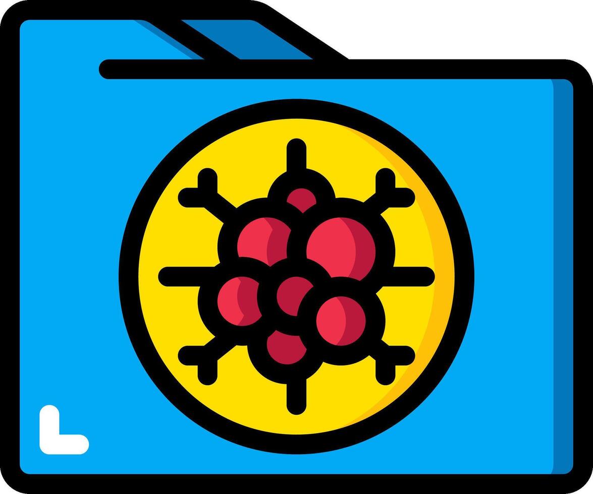 A folder with a red and blue icon vector