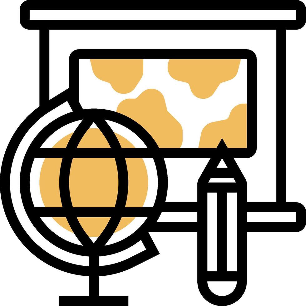 A globe, pencil, and a notebook vector