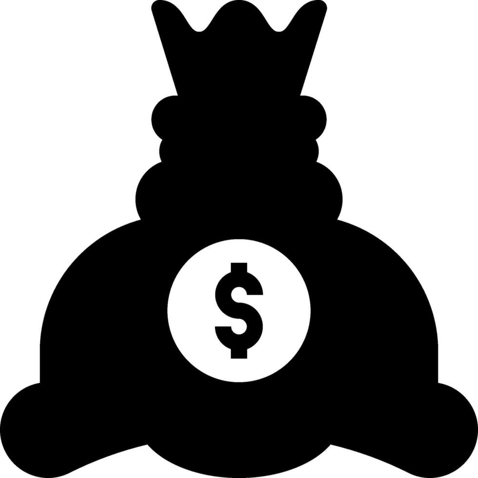 Money bag icon with crown vector