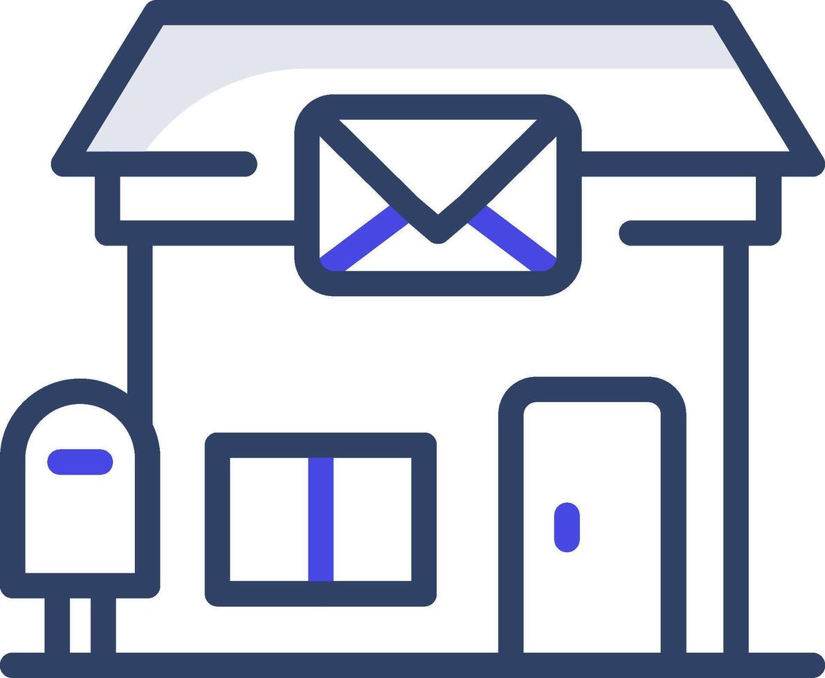 Mailbox icon with envelope and mailbox vector