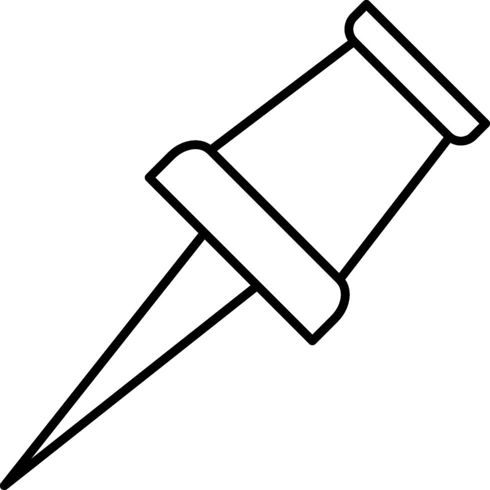 A black and white drawing of a pin vector