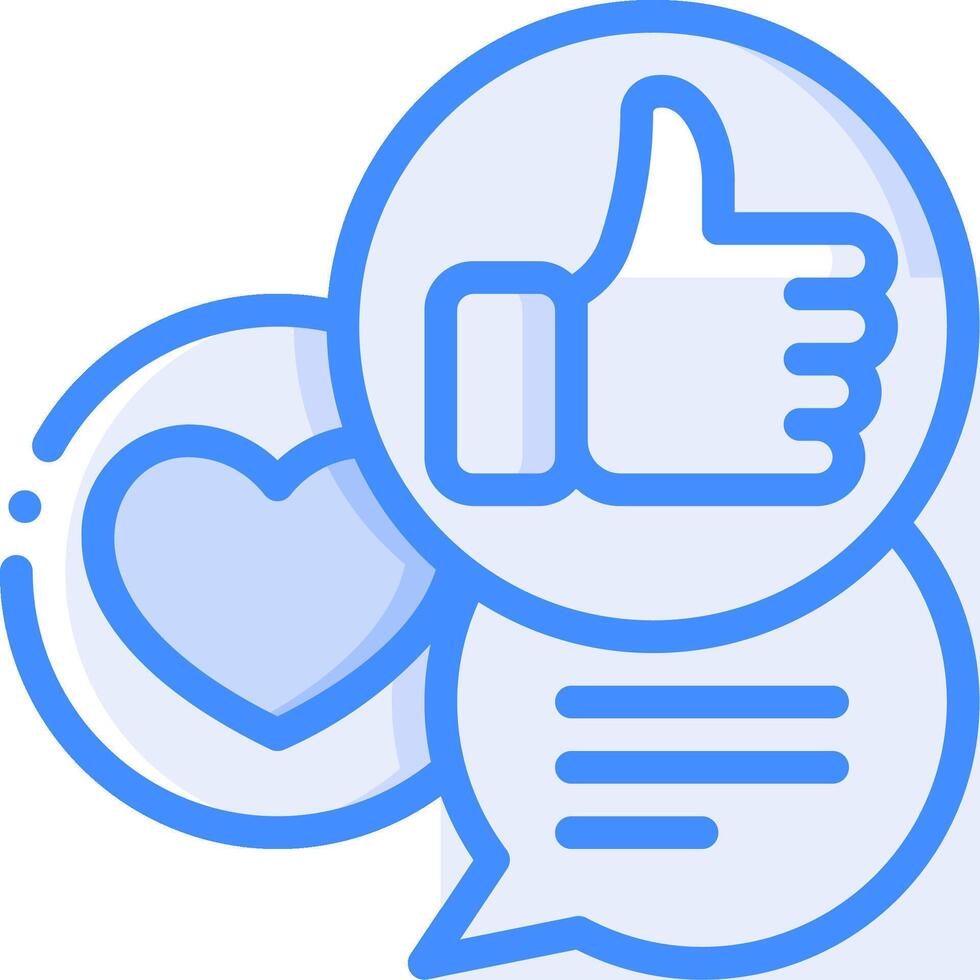 Like button, heart, speech bubble, thumbs up icon vector
