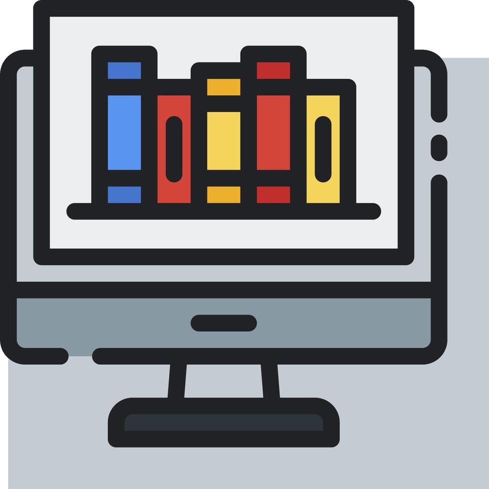 A computer monitor with books on it vector