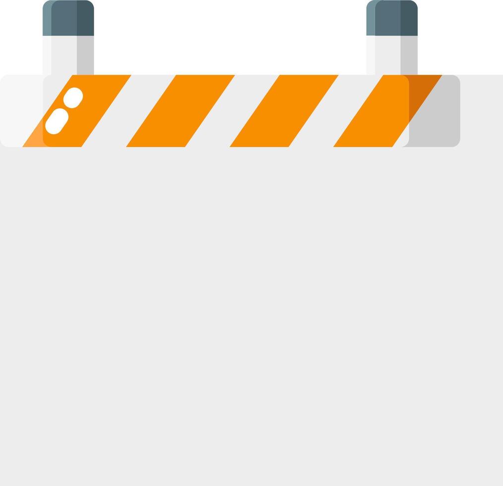A construction barricade with orange and white stripes vector
