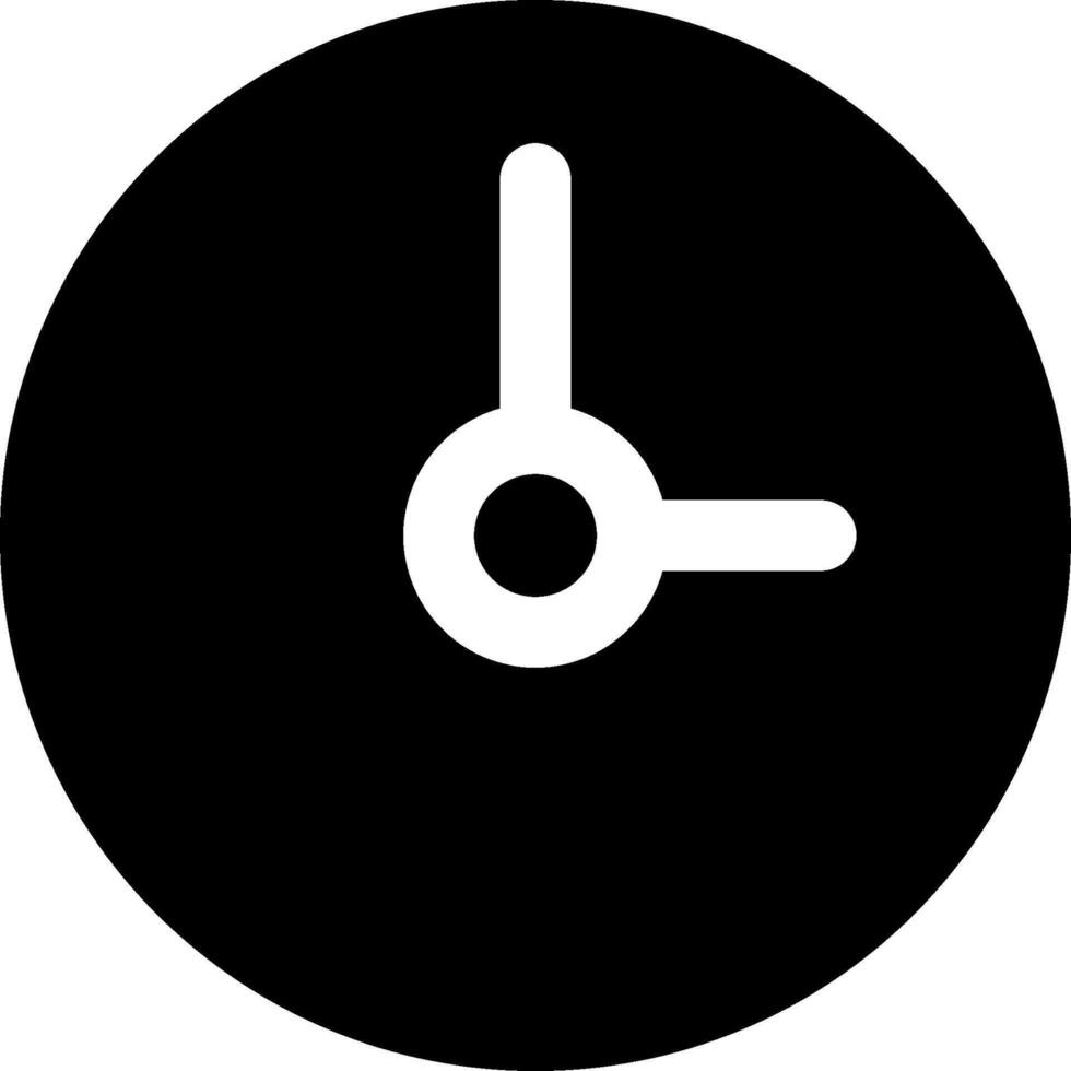 A black and white clock icon on a white background vector