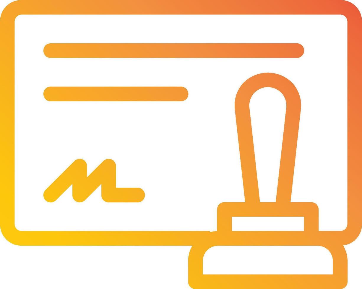A stamp on a document with a yellow background vector