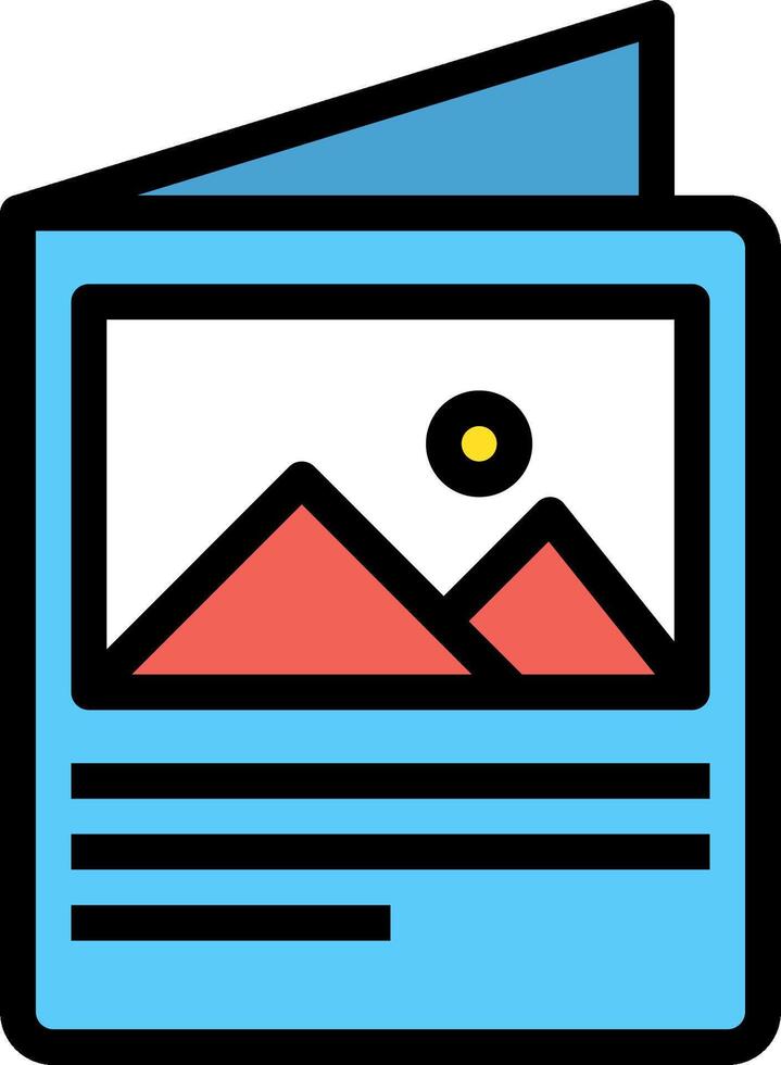 A blue folder with a picture of a mountain vector