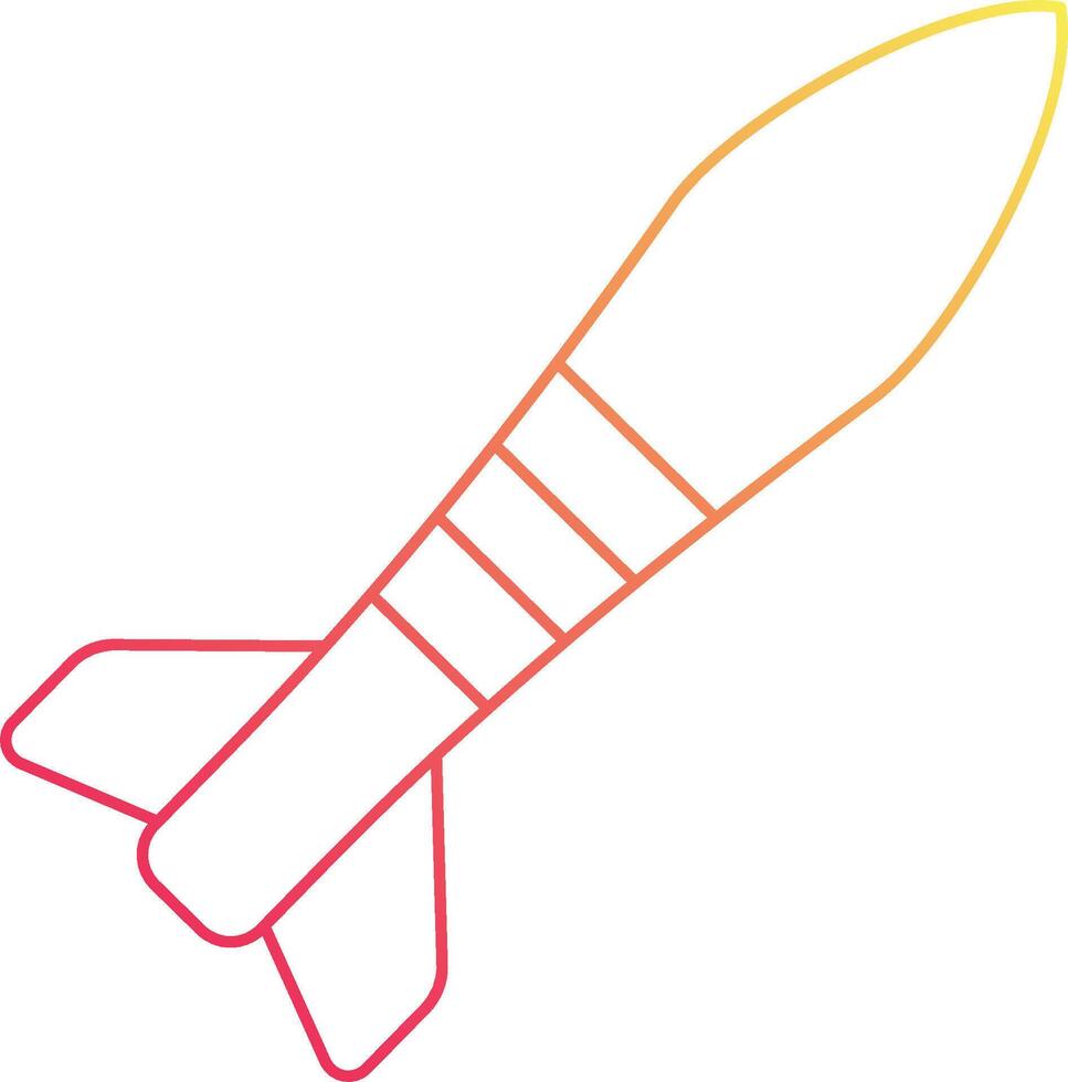 A rocket is shown in a line drawing vector