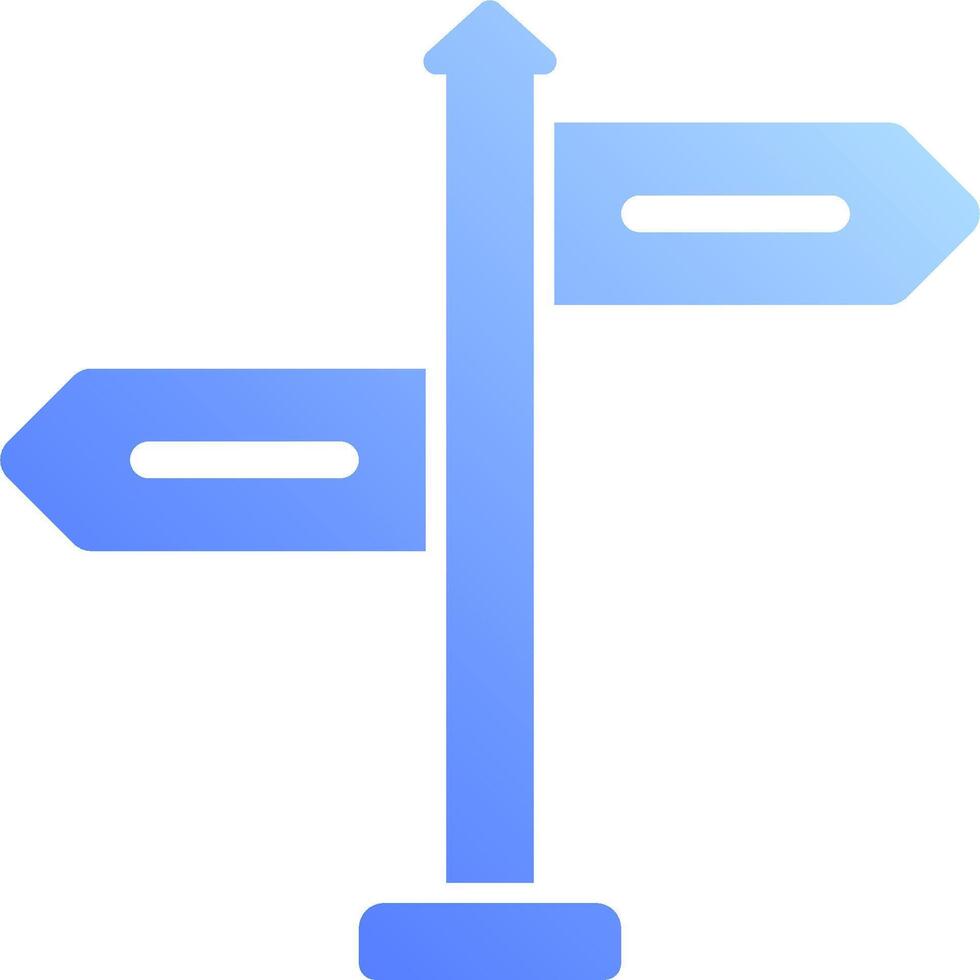 A blue sign pointing to the left and right vector