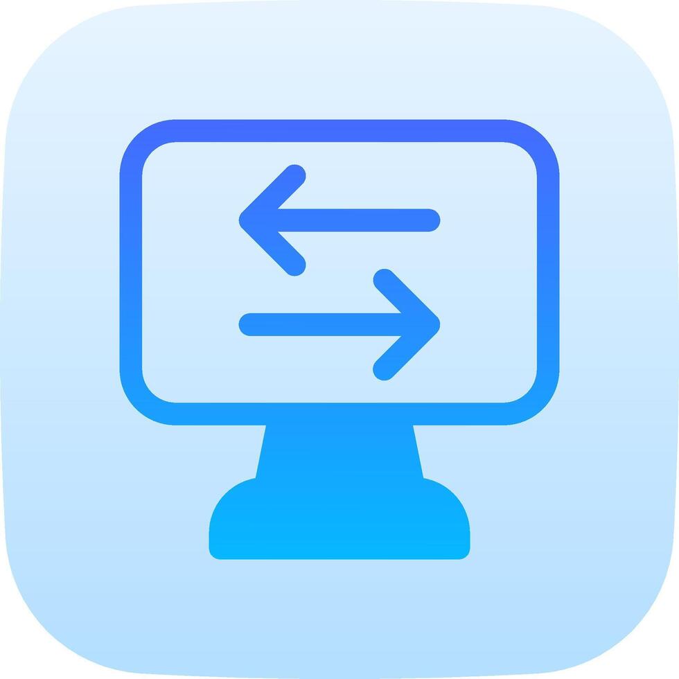A computer monitor with an arrow pointing to the right vector