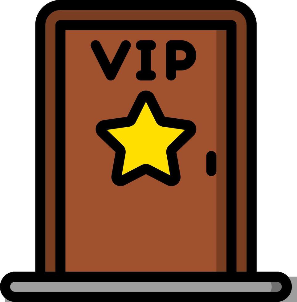 A door with a star on it and the word vip vector