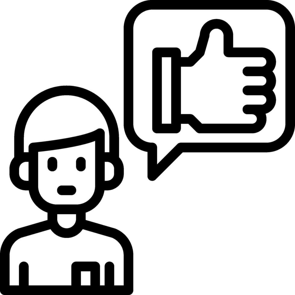 A man is talking to a speech bubble with thumbs up vector