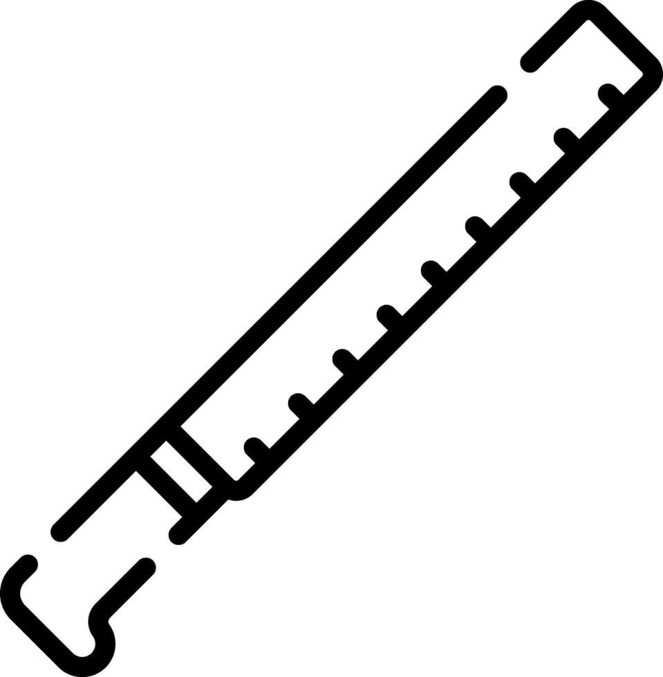 A black and white line drawing of a ruler vector