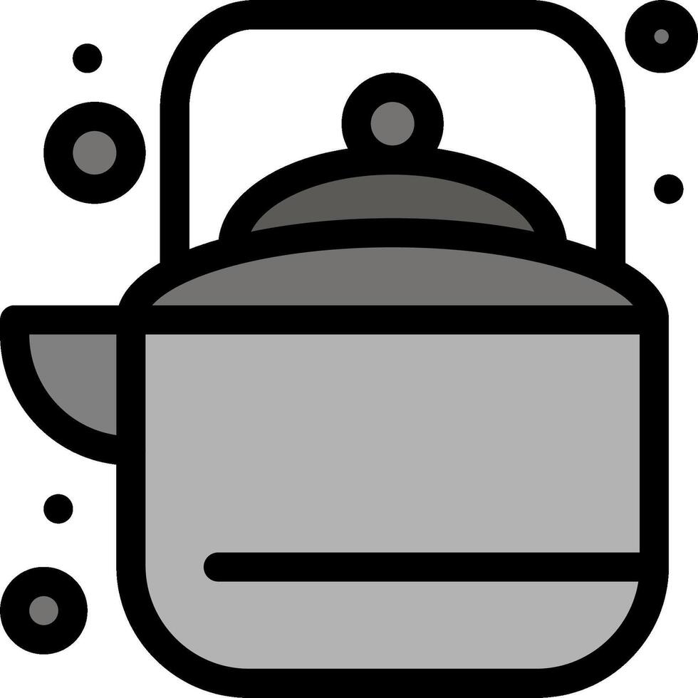 A black and white illustration of a kettle vector