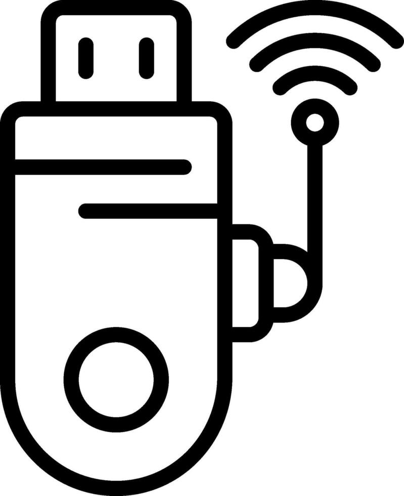 A black and white image of a wifi device vector