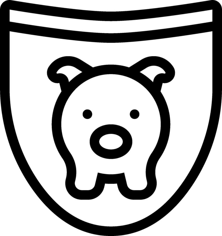 A black and white image of a pig in a shield vector