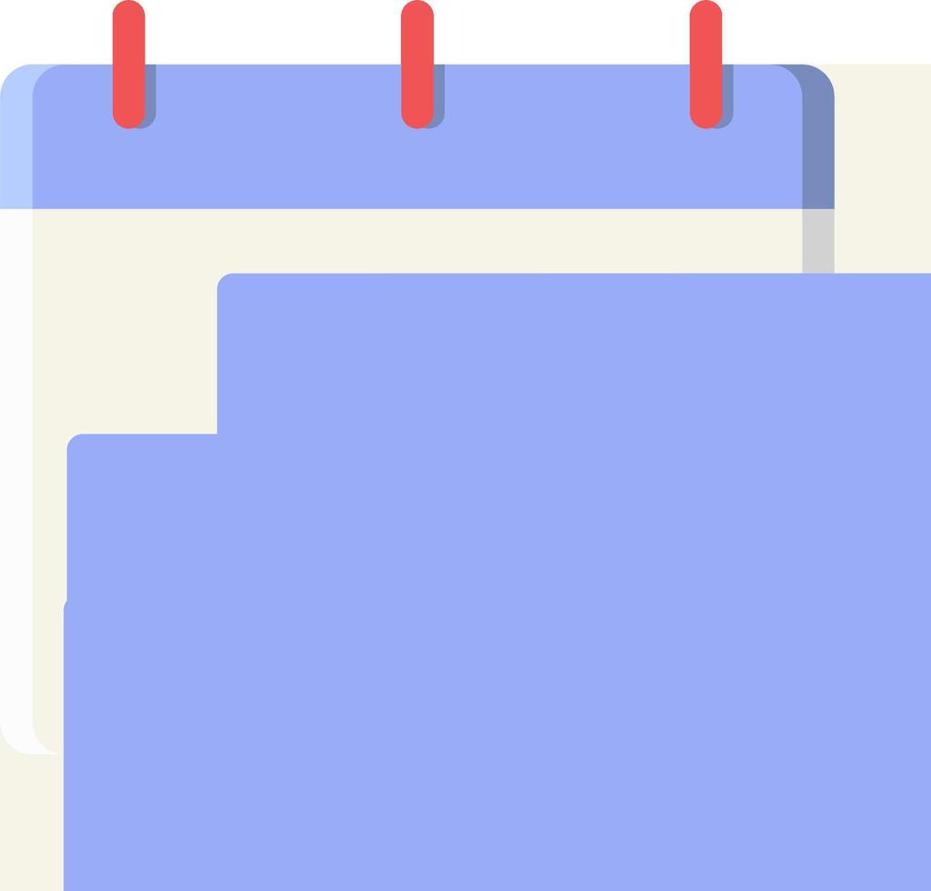 A calendar with a blue background and red pins vector
