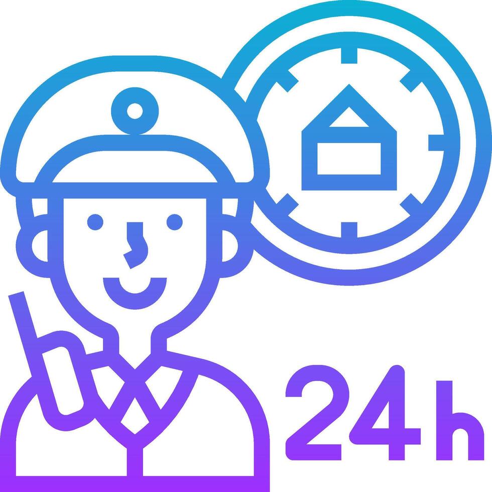A man in uniform holding a phone and a clock vector