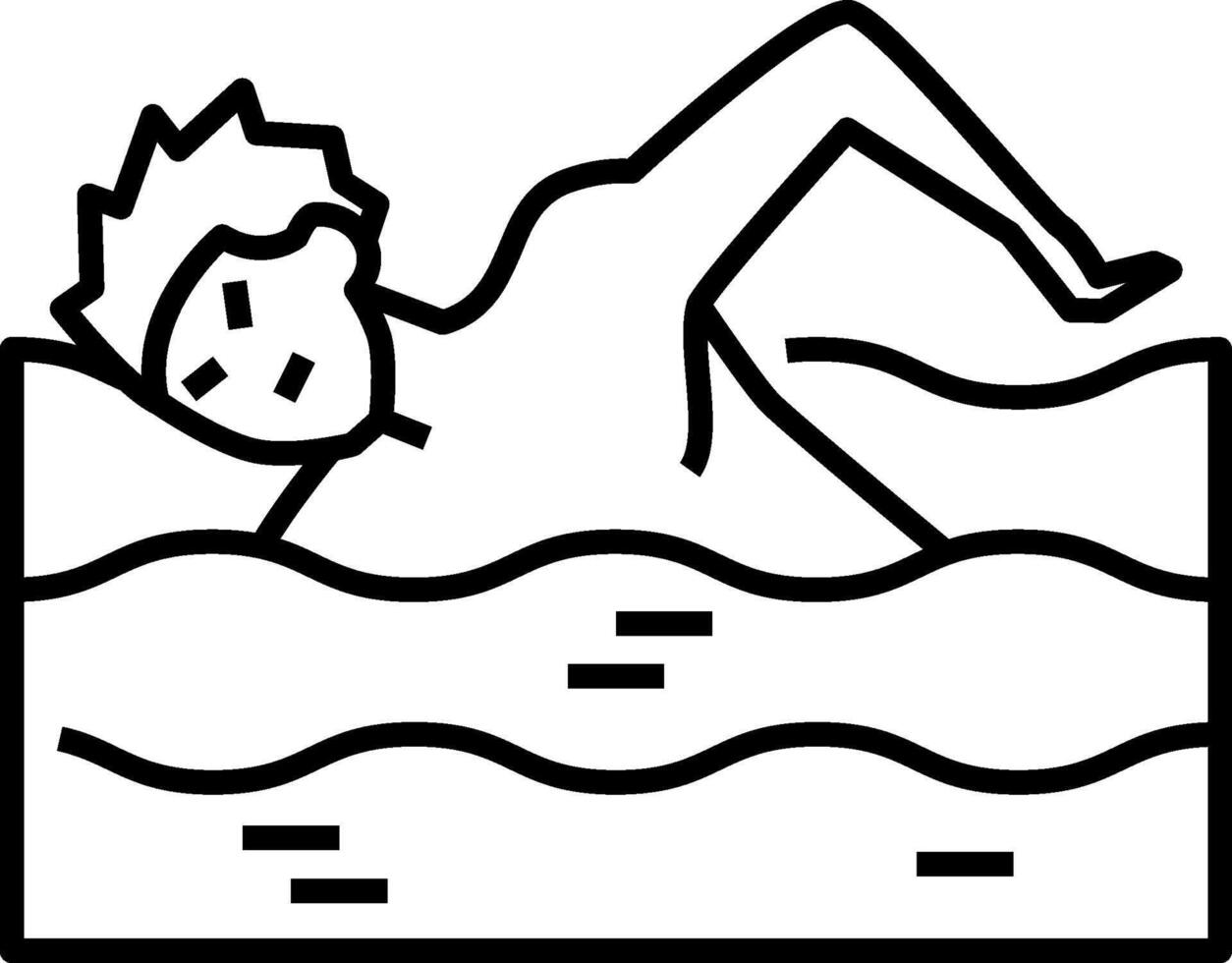 A man is swimming in the water vector