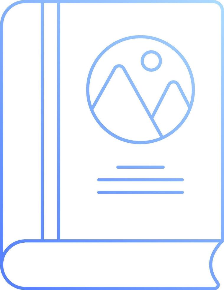 A book with a mountain and a mountain on it vector