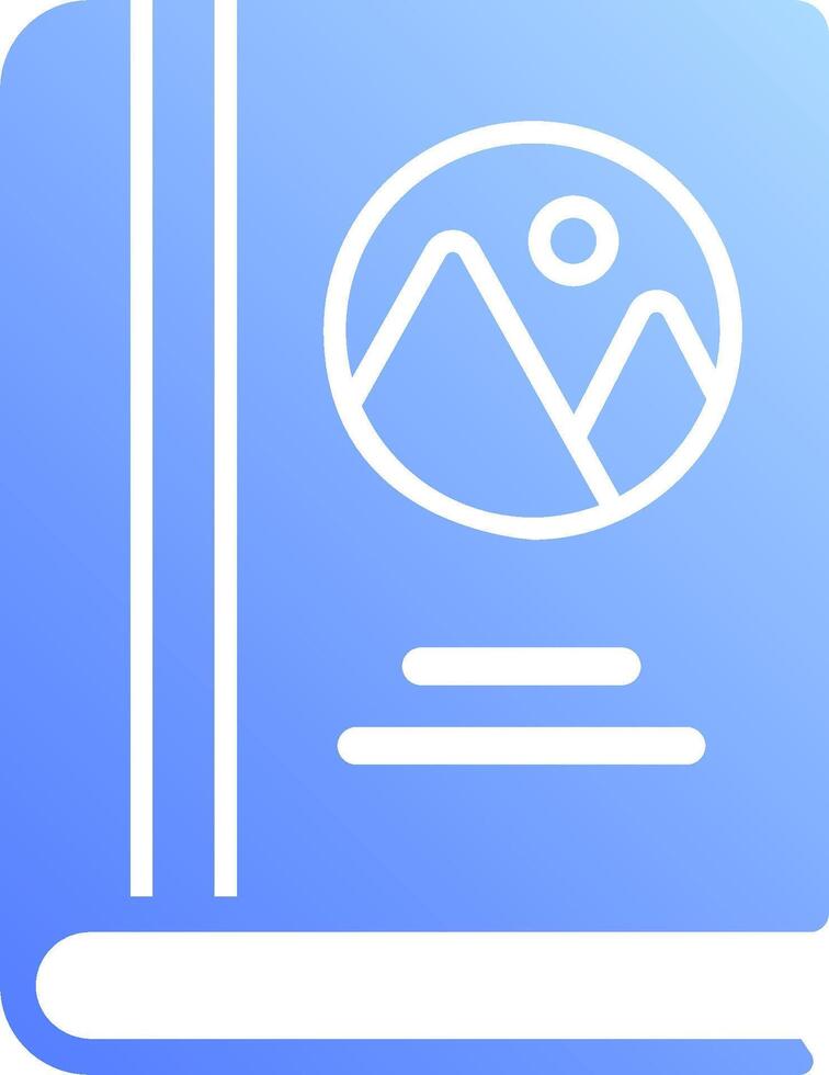A blue book with a white icon on it vector