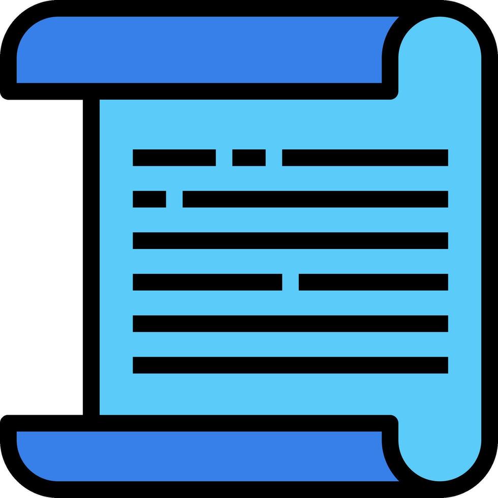 A scroll icon with a blue background vector