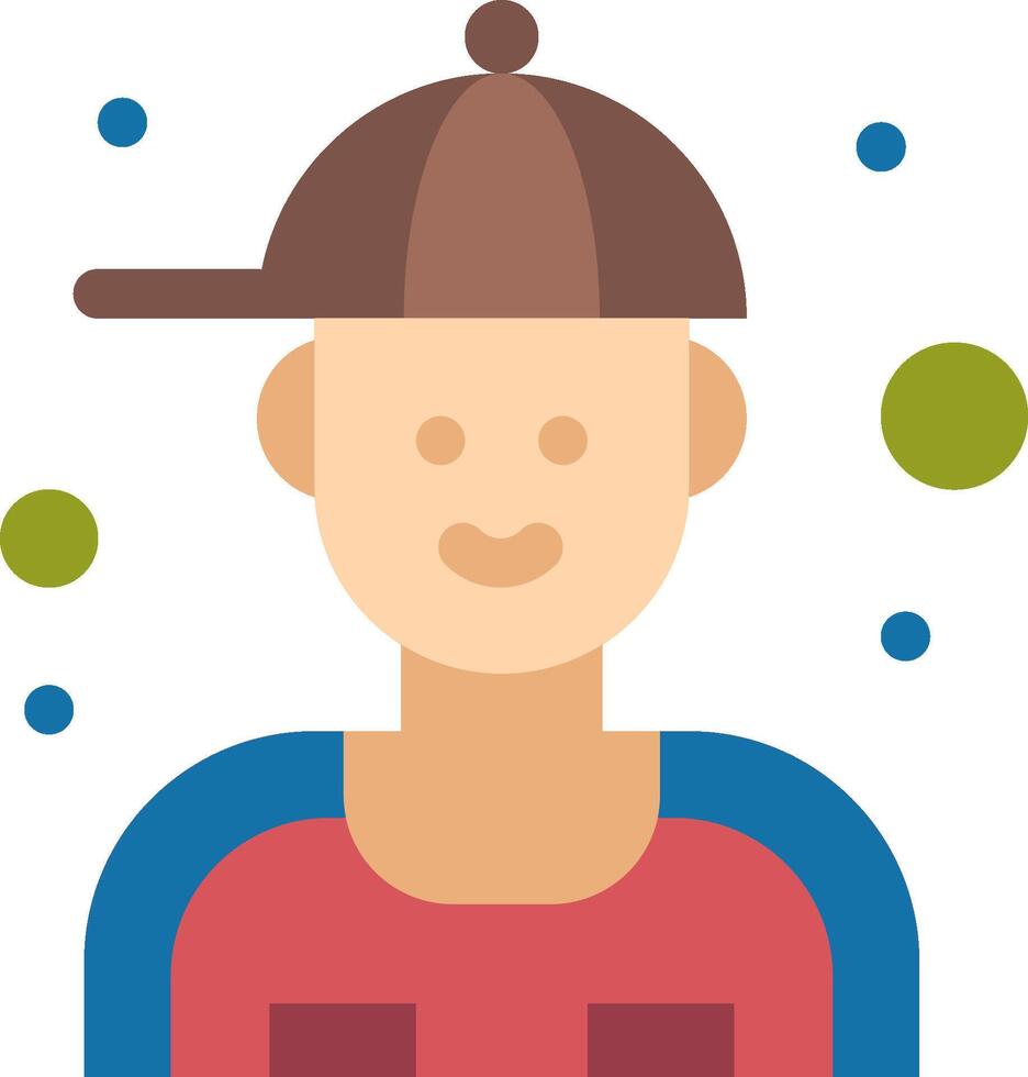 A man with a hat on his head vector