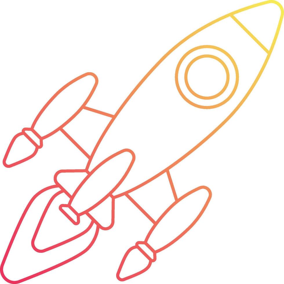 A line drawing of a rocket ship vector