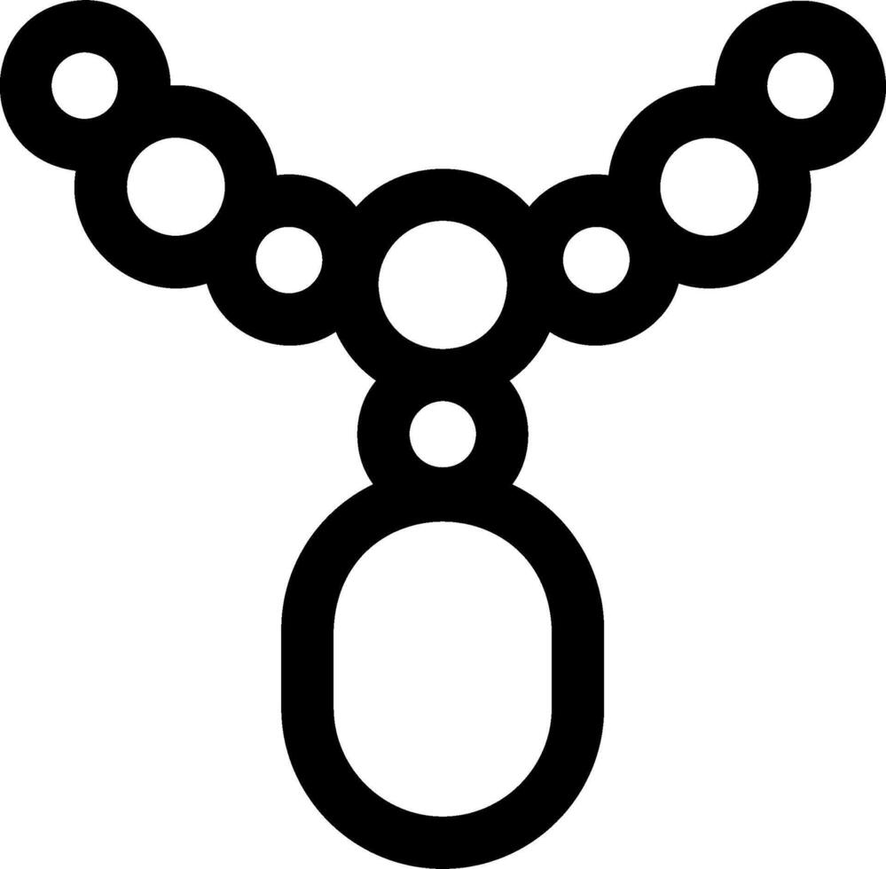 A black and white image of a necklace vector