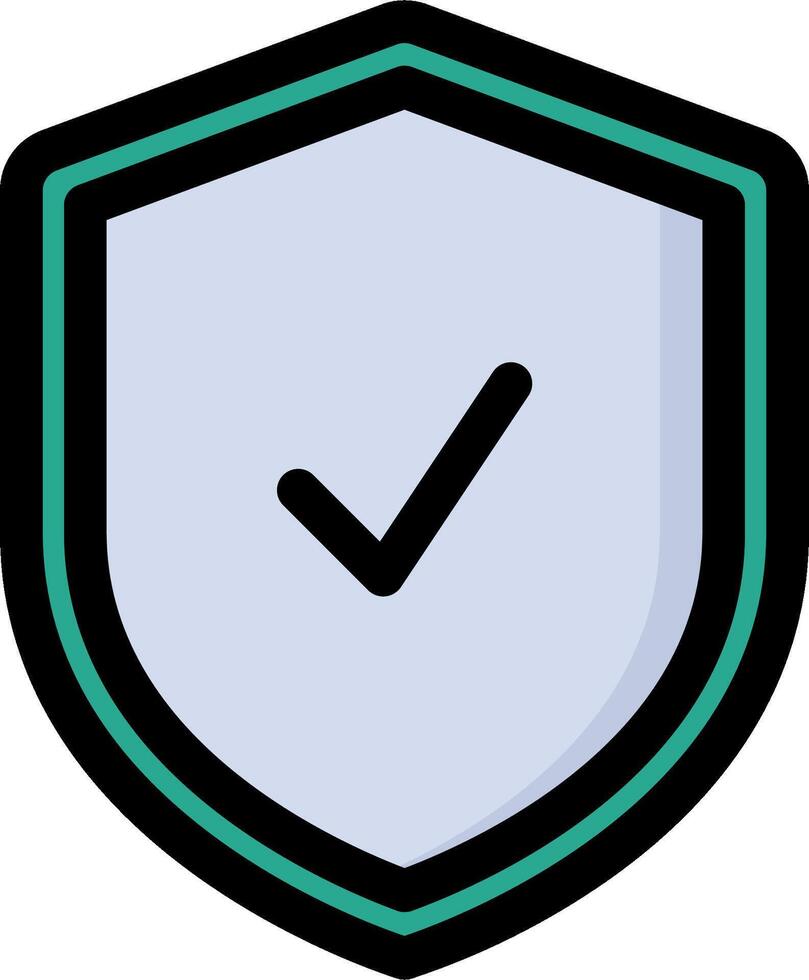 A shield with a tick mark on it vector