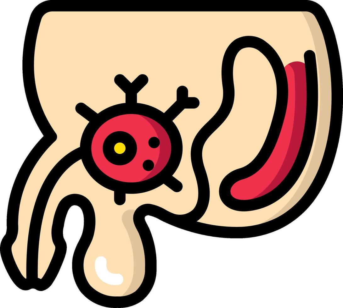 A cartoon illustration of a human body with a red eye vector