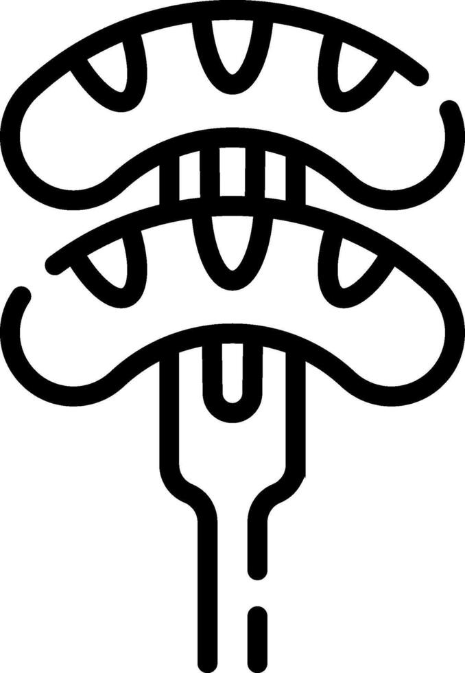 A black and white illustration of a fork with two forks vector