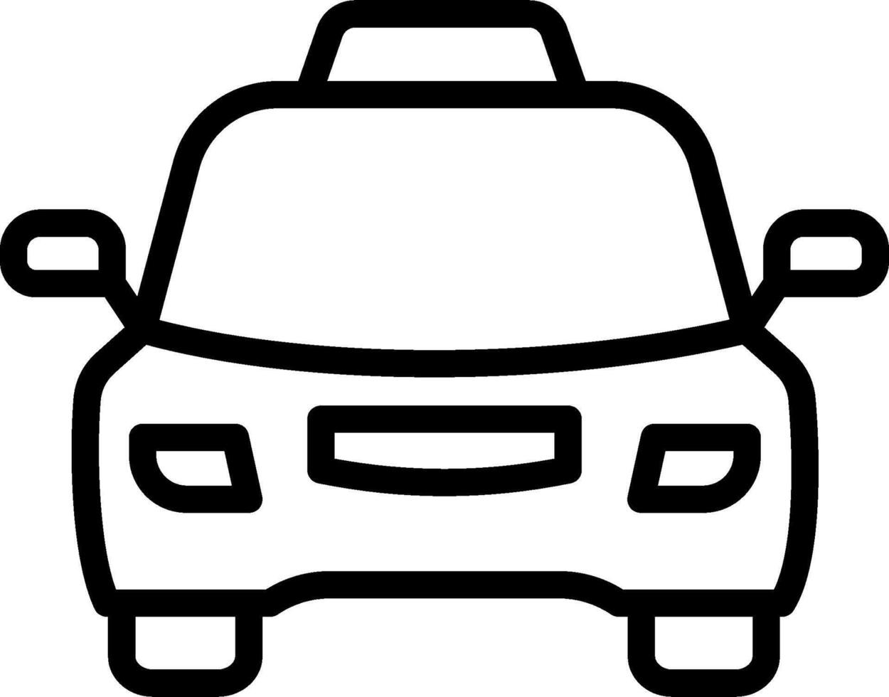 A black and white line drawing of a car vector