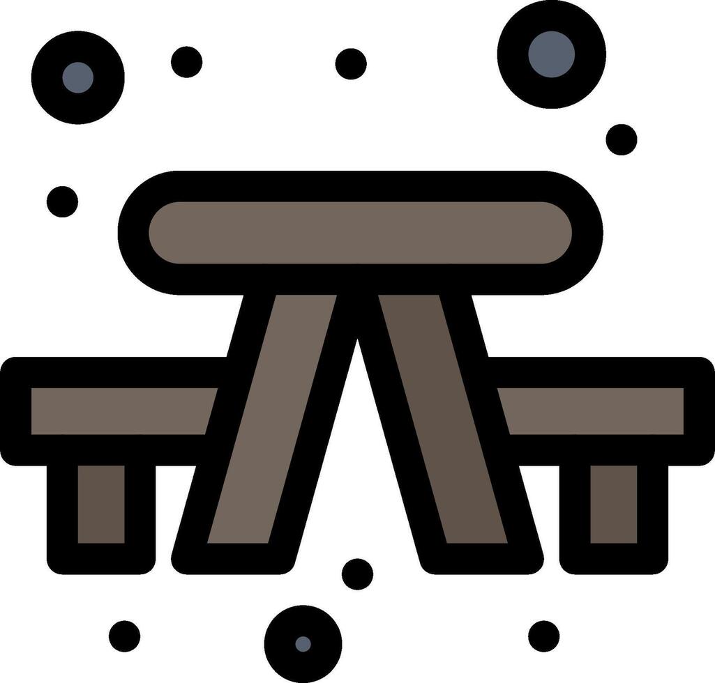 Picnic table icon vector