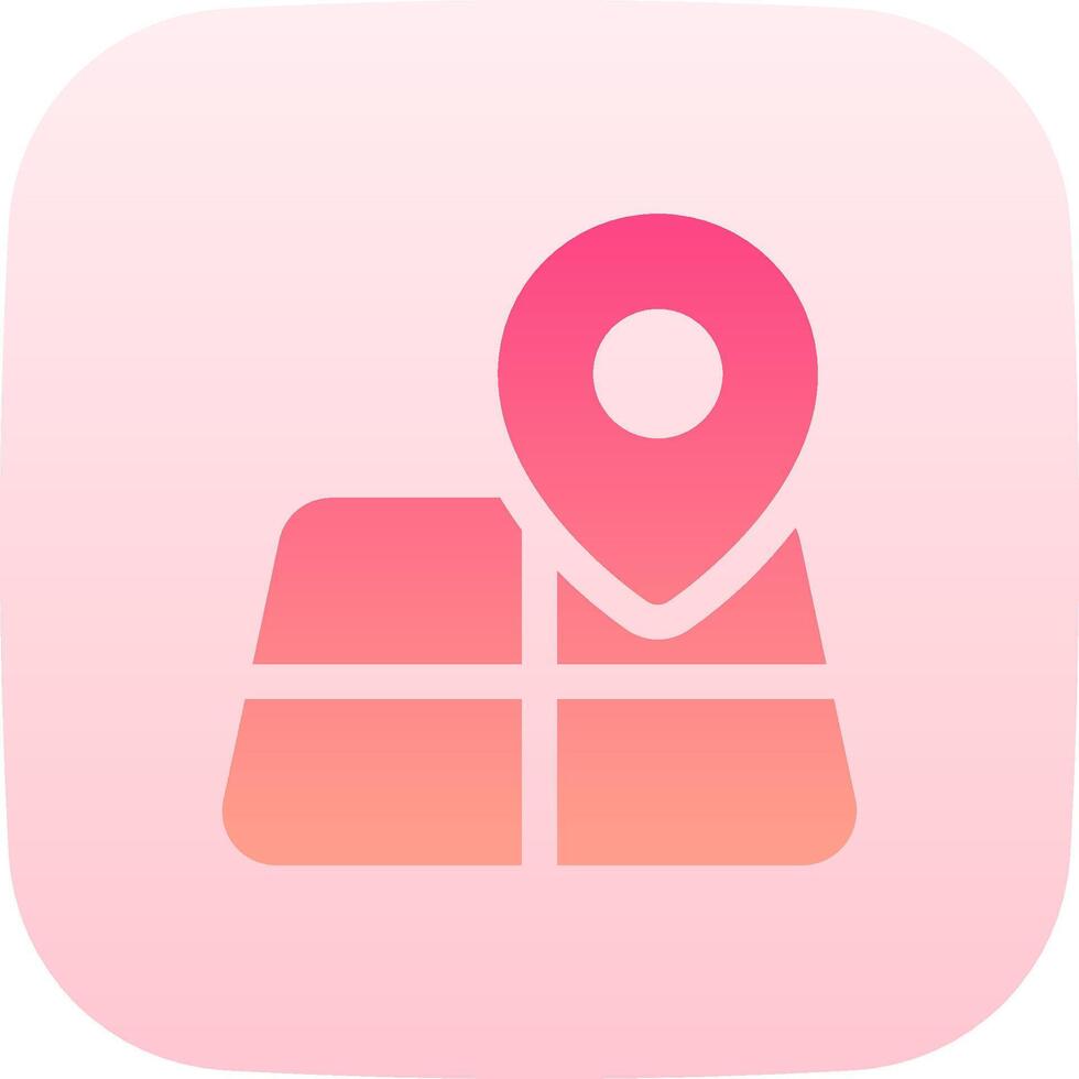 The icon for a map pin on a pink background vector