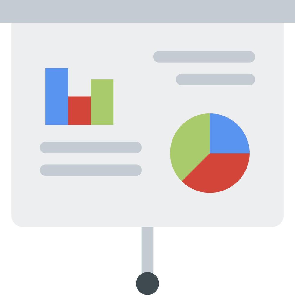 A white board with a pie chart and graph vector
