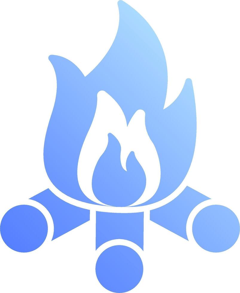 A blue and white logo with a fire vector