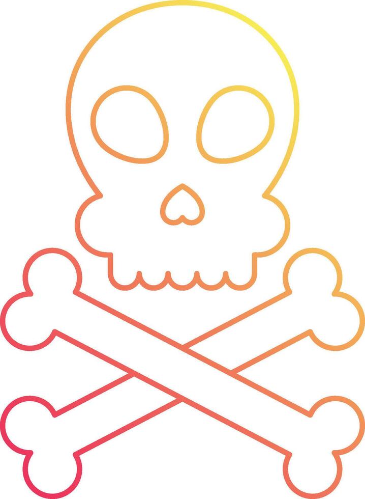 A skull and crossbones icon in a gradient color vector
