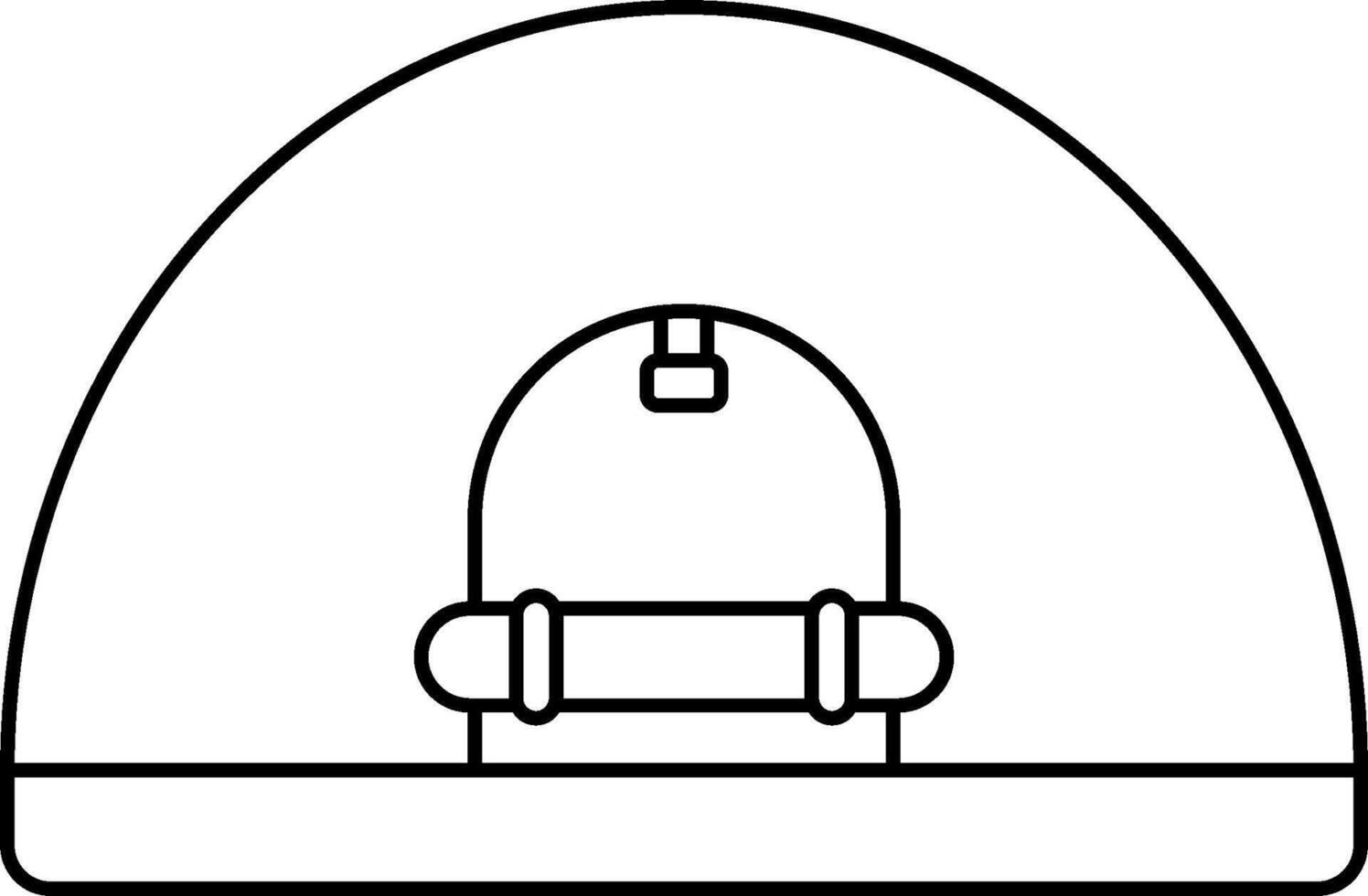 A black and white drawing of a door with a handle vector