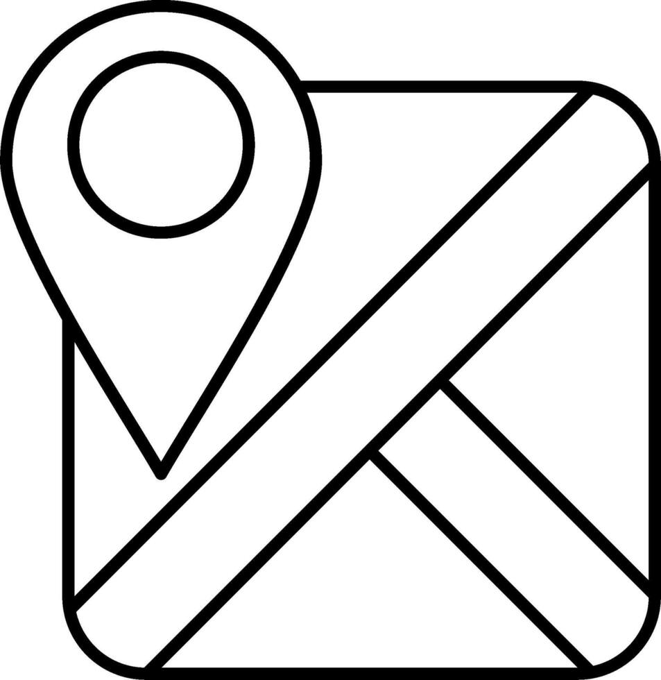 A black and white map pin icon vector