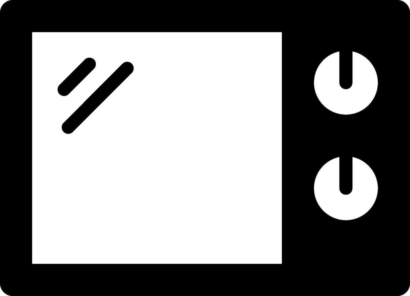 A black and white icon of a microwave vector
