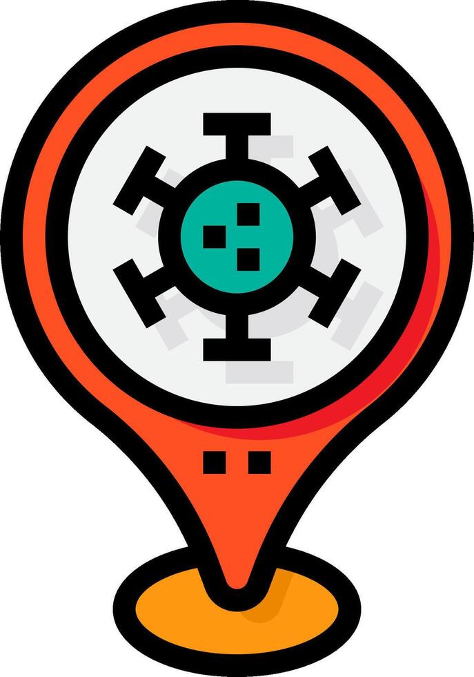 A map pin with a computer in it vector