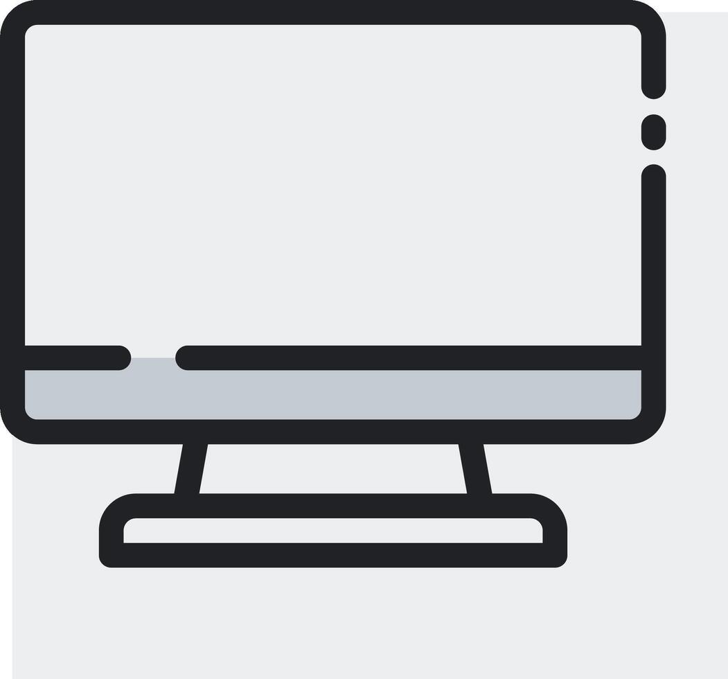 A computer monitor with a white background vector
