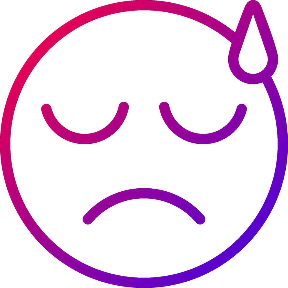 A sad face with a tear drop on it vector