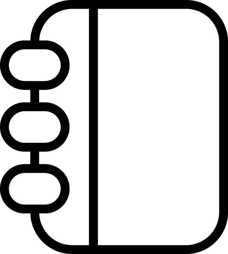 A black and white icon of a notebook vector