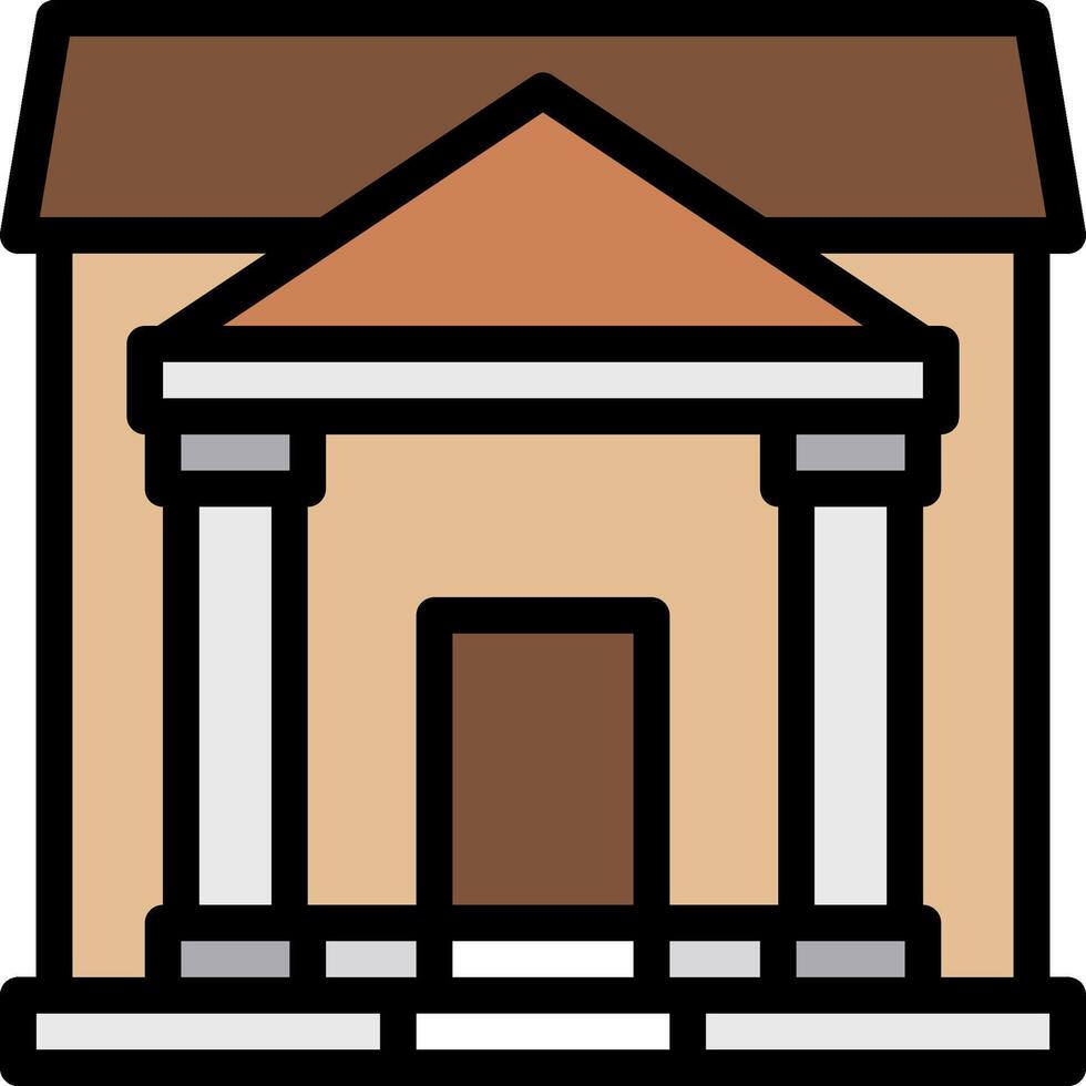 A building with columns and a door vector